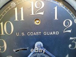 Seth Thomas Black Dial US Coast Guard 6 Ships Clock WW2 Model 117 Pilot House