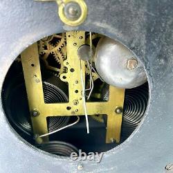Seth Thomas Black Mantle Rams Heads Clock Antique Circa 1880's Parts/As Is
