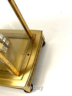 Seth Thomas Brass Glass Skeleton Carriage Mantel Clock #0792 Kundo Germany Vtg