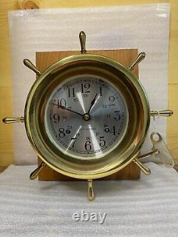 Seth Thomas Brass Ship Clock. Good Working Bell Rings to Ship Hours -JL008