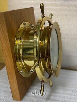 Seth Thomas Brass Ship Clock. Good Working Bell Rings to Ship Hours -JL008