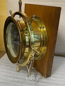 Seth Thomas Brass Ship Clock. Good Working Bell Rings to Ship Hours -JL008