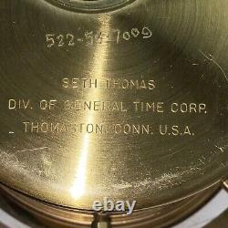 Seth Thomas Brass Ship Clock. Good Working Bell Rings to Ship Hours -JL008