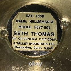 Seth Thomas Brass Ship Clock. Good Working Bell Rings to Ship Hours -JL008