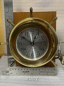 Seth Thomas Brass Ship Clock. Good Working Bell Rings to Ship Hours -JL008