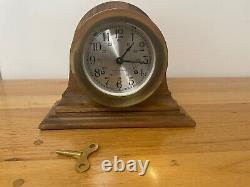 Seth Thomas Brass Ships Clock with Walnut Stand