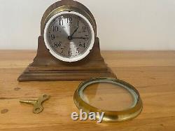 Seth Thomas Brass Ships Clock with Walnut Stand