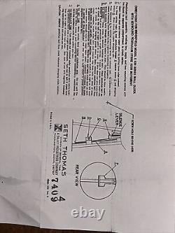 Seth Thomas Brookfield E530 Series Wall Clock Key Wound Pendulum A208 Movement