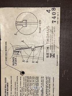 Seth Thomas Brookfield E530 Series Wall Clock Key Wound Pendulum A208 Movement