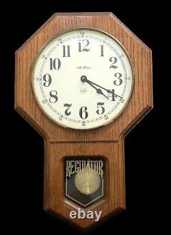 Seth Thomas By Tally Industries Regulator Wooden Clock Chimes On The Hour Works