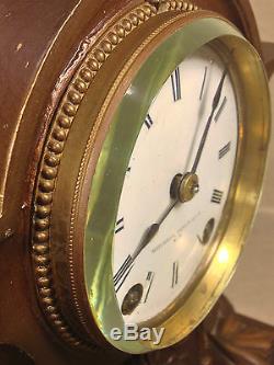 Seth Thomas Clock Bronze Look Case Jeweler Metal Face Runs and Strikes