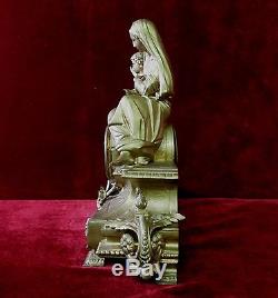 Seth Thomas Clock Figural Madonna Jesus Mantel Rare to Find Antique