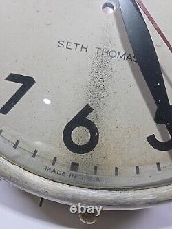 Seth Thomas Clock Thomaston Conn Pat. U. S. A. 1956028 Wall Electric Bubble Glass