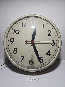 Seth Thomas Clock Thomaston Conn Pat. U. S. A. 1956028 Wall Electric Bubble Glass