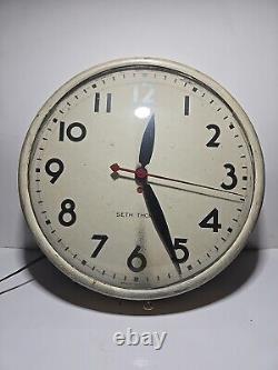 Seth Thomas Clock Thomaston Conn Pat. U. S. A. 1956028 Wall Electric Bubble Glass