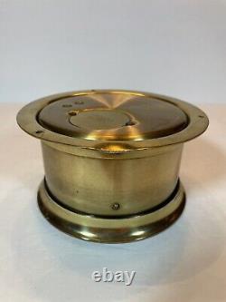 Seth Thomas Corsair E537-000 Brass Shops Captains Round Wind Clock No Key