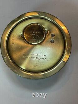 Seth Thomas Corsair E537-000 Brass Shops Captains Round Wind Clock No Key