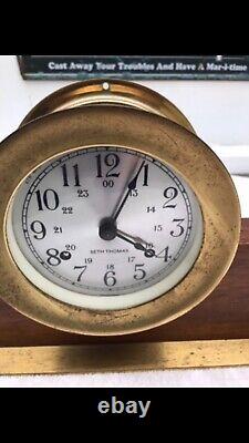 Seth Thomas Corsair Ships bell Clock & Barometer E537-000 & E537-010 WORKS