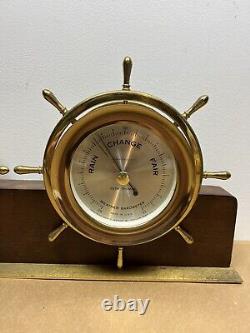 Seth Thomas Corsair Ships bell Clock & Barometer E537-007 & E537-011 WORKS
