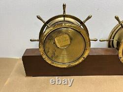 Seth Thomas Corsair Ships bell Clock & Barometer E537-007 & E537-011 WORKS
