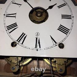 Seth Thomas Cottage Clock spring clock floral painting W Key And Pendulum