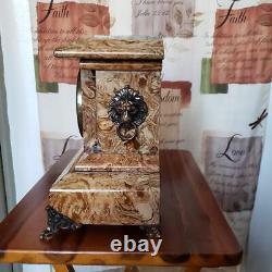 Seth Thomas Cream & Brown Adamantine Mantle Clock