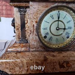 Seth Thomas Cream & Brown Adamantine Mantle Clock