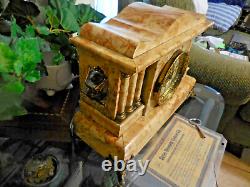 Seth Thomas Cream & Rust Adamantine 6 Column Mantle Clock with 89C Movement RARE