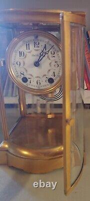 Seth Thomas Crystal Regular Clock with Curved Bow Front Beveled Glass