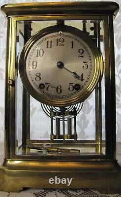 Seth Thomas Crystal Regulator Clock, 8 day Strike Circa 1900's, heavy brass fram