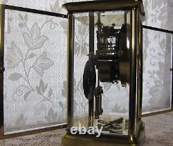 Seth Thomas Crystal Regulator Clock, 8 day Strike Circa 1900's, heavy brass fram