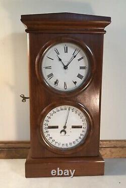 Seth Thomas Double Dial Calendar Mantel Table Shelf Clock Wall