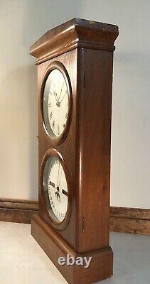 Seth Thomas Double Dial Calendar Mantel Table Shelf Clock Wall