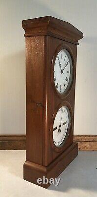 Seth Thomas Double Dial Calendar Mantel Table Shelf Clock Wall