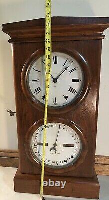 Seth Thomas Double Dial Calendar Mantel Table Shelf Clock Wall