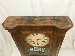 Seth Thomas Double Dial Calendar Shelf Clock. Reverse Painted Eagle. 1862 Patent