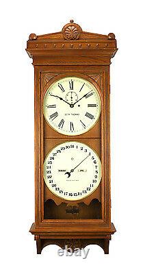 Seth Thomas Double Dial Perpetual Office Calendar Regulator #13 Wall Clock