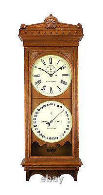 Seth Thomas Double Dial Perpetual Office Calendar Regulator #13 Wall Clock