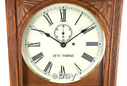 Seth Thomas Double Dial Perpetual Office Calendar Regulator #13 Wall Clock