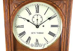 Seth Thomas Double Dial Perpetual Office Calendar Regulator No. 13 Wall Clock