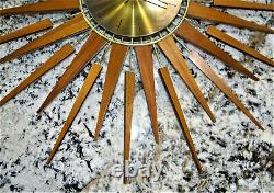 Seth Thomas E631-000 Starflower Wall Clock Starburst Vtg RUNS GOOD