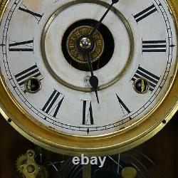 Seth Thomas Eclipse Antique Shelf Clock Original Painted Dial Glass