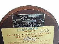 Seth Thomas Electric Mantle Clock Model E507 Wood withA300 Strike Movement Works