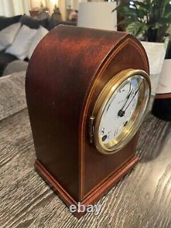 Seth Thomas Essex Inlayed Mahogany Case Only 9 1/2 Tall 4 Porcelain Dial