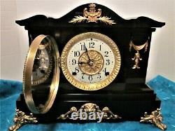 Seth Thomas Fancy Black Adamantine Mantle Clock