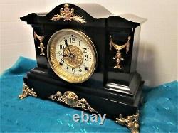 Seth Thomas Fancy Black Adamantine Mantle Clock