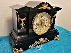 Seth Thomas Fancy Black Adamantine Mantle Clock