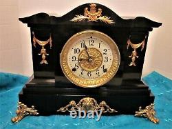 Seth Thomas Fancy Black Adamantine Mantle Clock