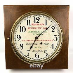 Seth Thomas Gallery Clock Winchester Store Advertising 1935 Oak with KEY & BOB