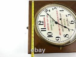 Seth Thomas Gallery Clock Winchester Store Advertising 1935 Oak with KEY & BOB